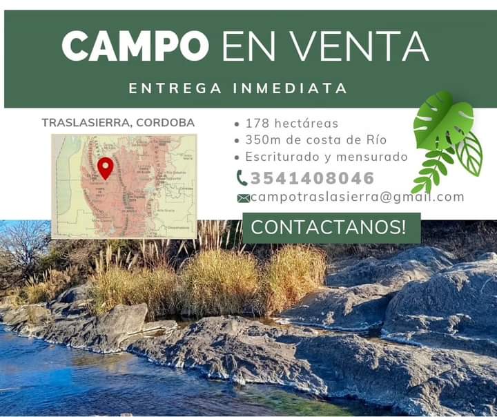 OPORTUNIDAD Campo 178ha Traslasierra