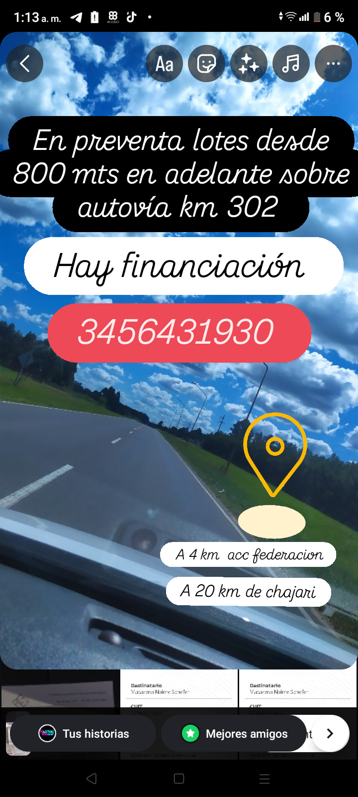 Vendo lotes sobre autovía g.artigas la del mercosur en entre rios
