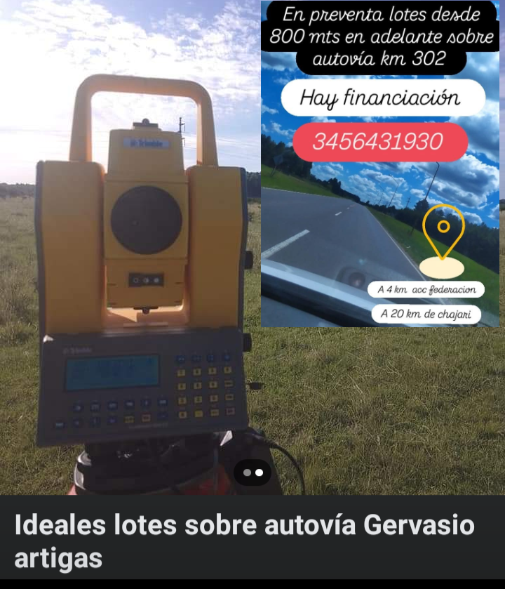 Vendo lotes sobre autovía g.artigas la del mercosur en entre rios