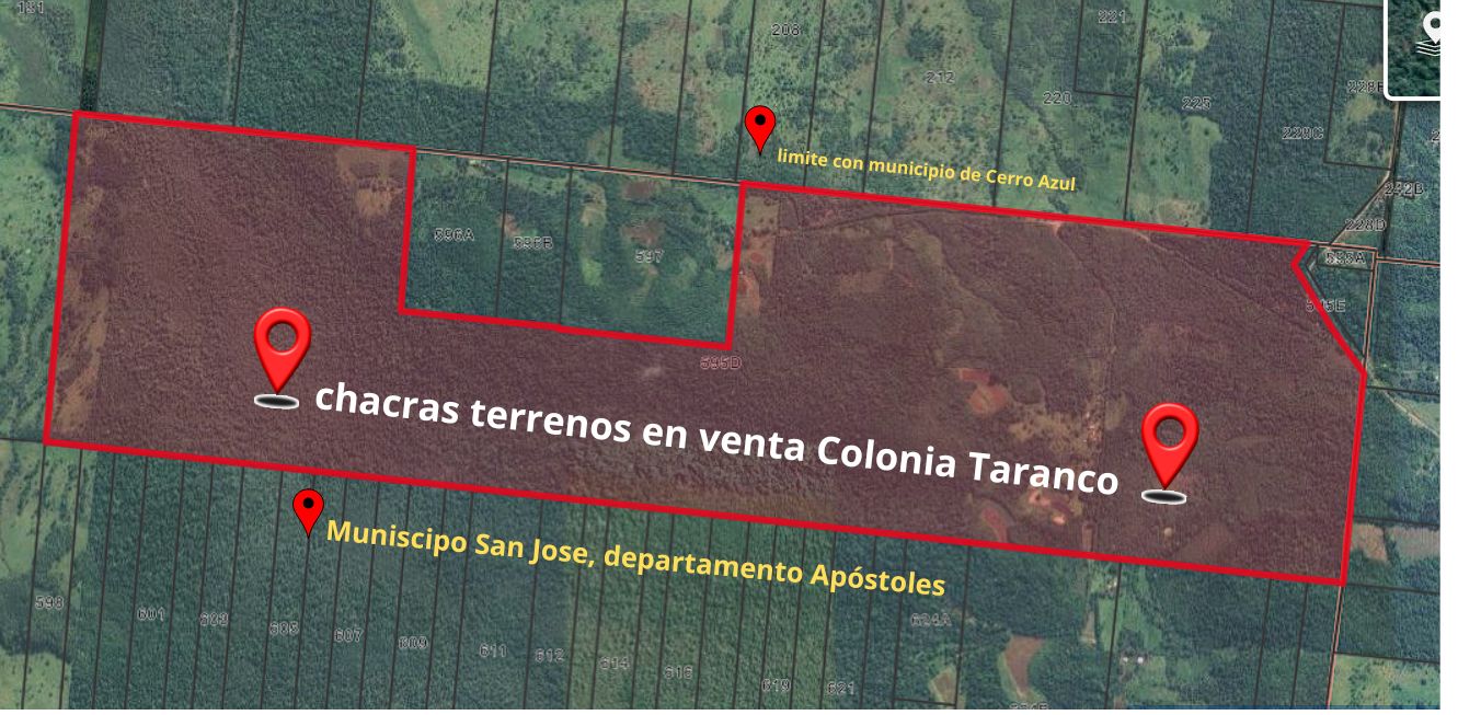 Venta de 230 Hectáreas en Municipio San José, Apóstoles, Misiones