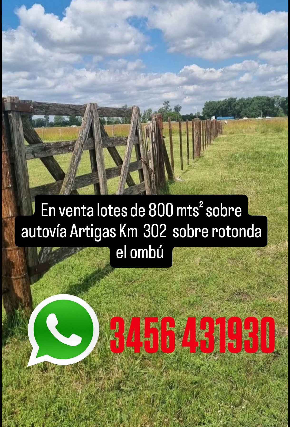 En venta lotes sobre autovía gervasio artigas provincia entre Ríos
