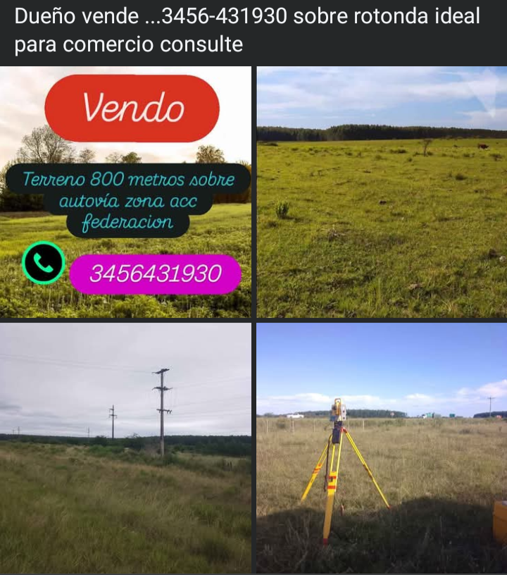 En venta lotes sobre autovía gervasio artigas provincia entre Ríos